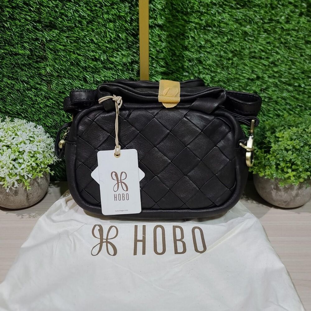 HOBO Maze Woven Leather Satchel / Black NWT